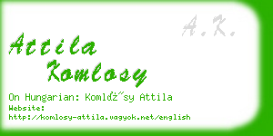 attila komlosy business card